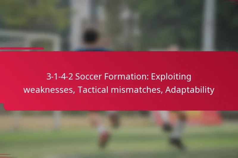 3-1-4-2 Soccer Formation: Exploiting weaknesses, Tactical mismatches, Adaptability