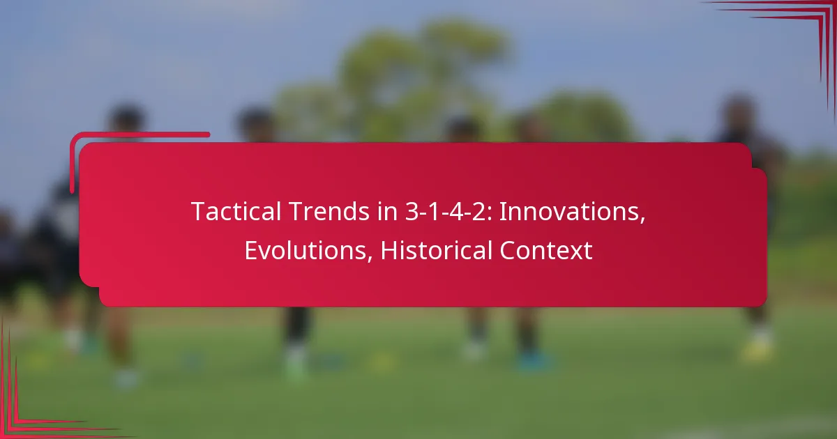 Tactical Trends in 3-1-4-2: Innovations, Evolutions, Historical Context