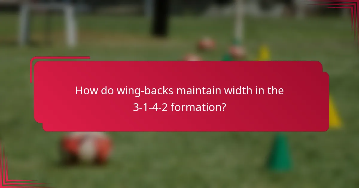 How do wing-backs maintain width in the 3-1-4-2 formation?