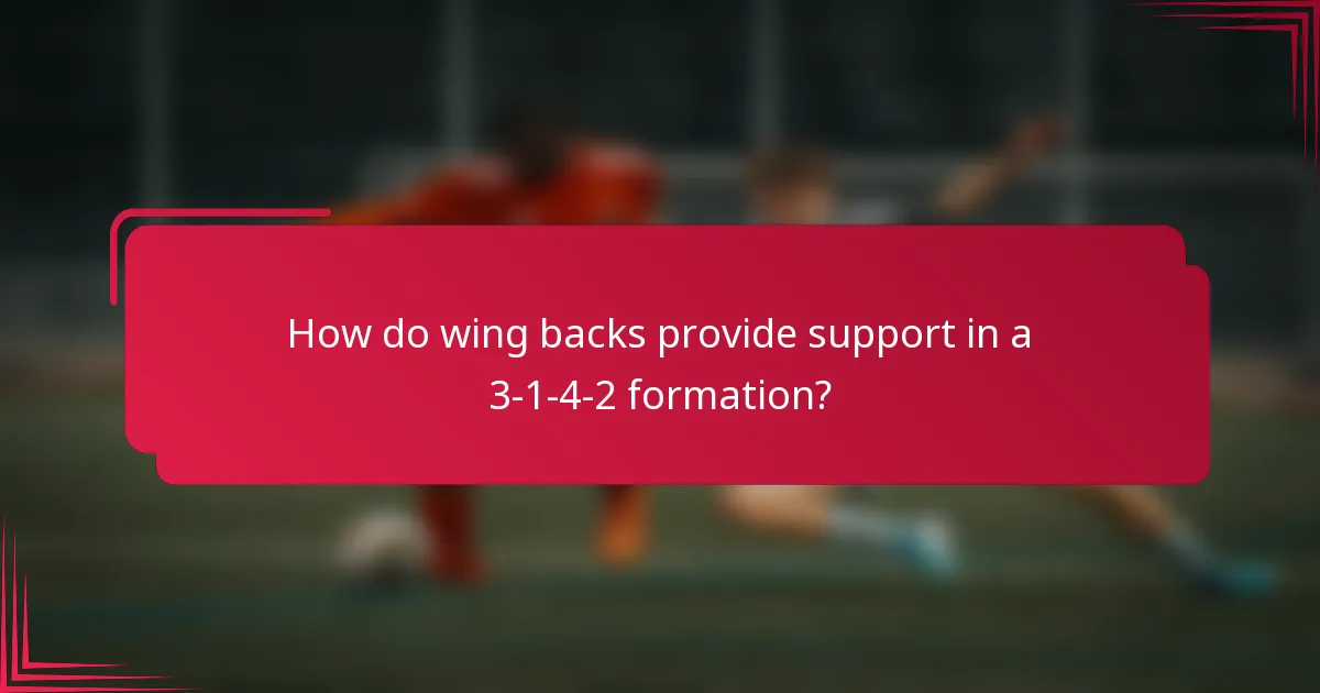 How do wing backs provide support in a 3-1-4-2 formation?