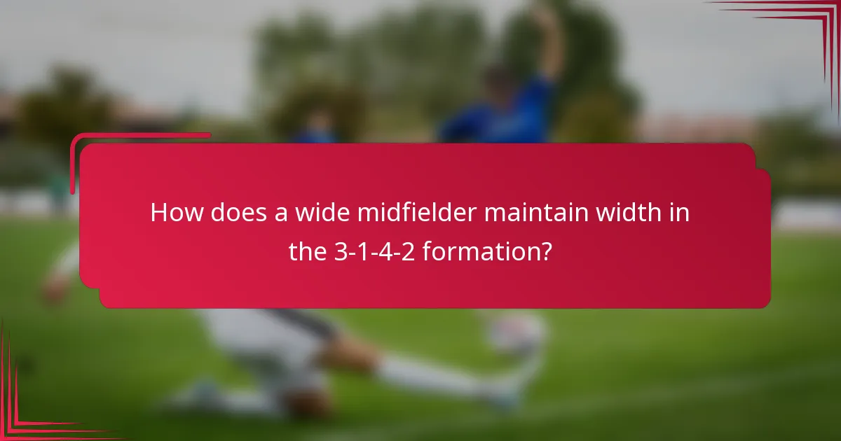 How does a wide midfielder maintain width in the 3-1-4-2 formation?