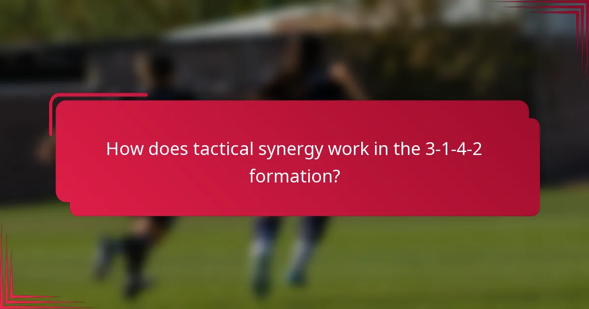 How does tactical synergy work in the 3-1-4-2 formation?