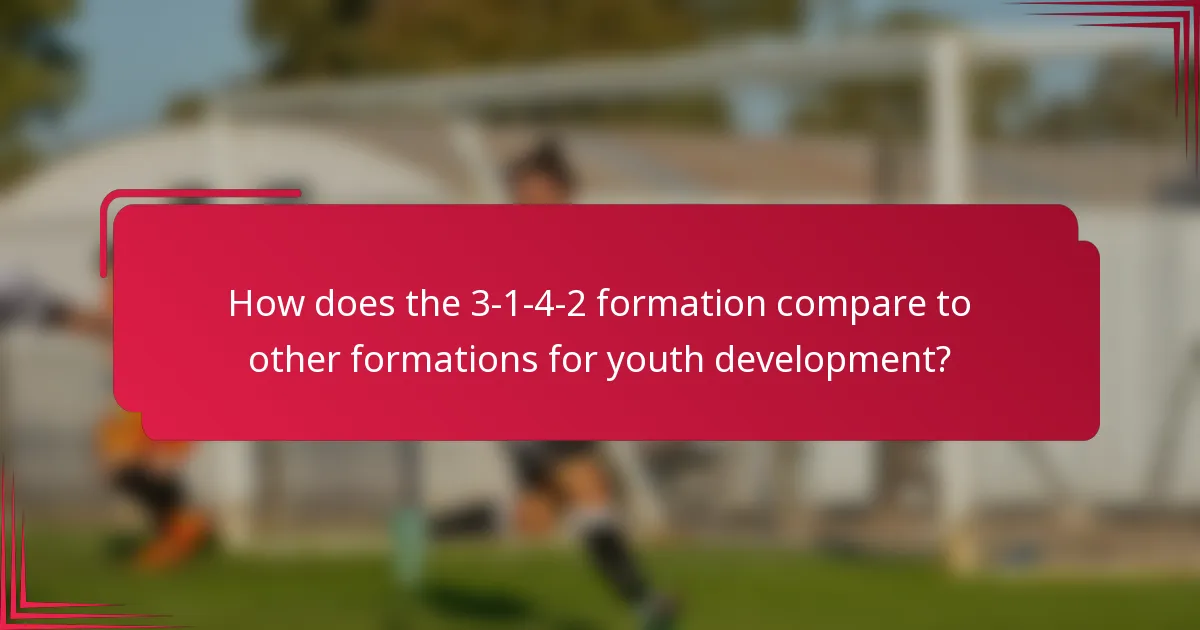 How does the 3-1-4-2 formation compare to other formations for youth development?