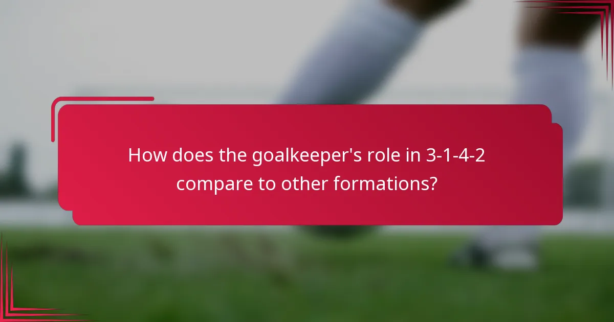 How does the goalkeeper's role in 3-1-4-2 compare to other formations?