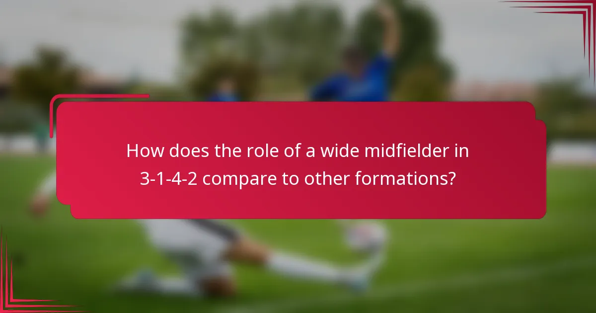 How does the role of a wide midfielder in 3-1-4-2 compare to other formations?