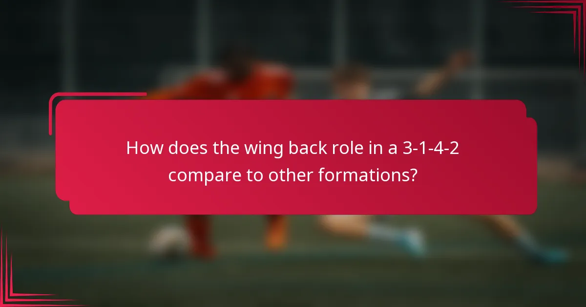 How does the wing back role in a 3-1-4-2 compare to other formations?
