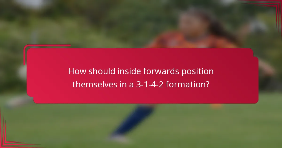 How should inside forwards position themselves in a 3-1-4-2 formation?