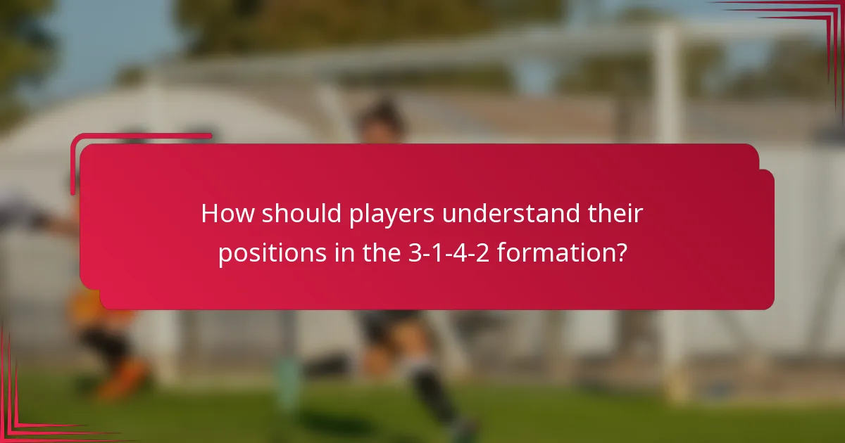 How should players understand their positions in the 3-1-4-2 formation?