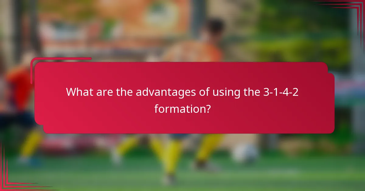 What are the advantages of using the 3-1-4-2 formation?