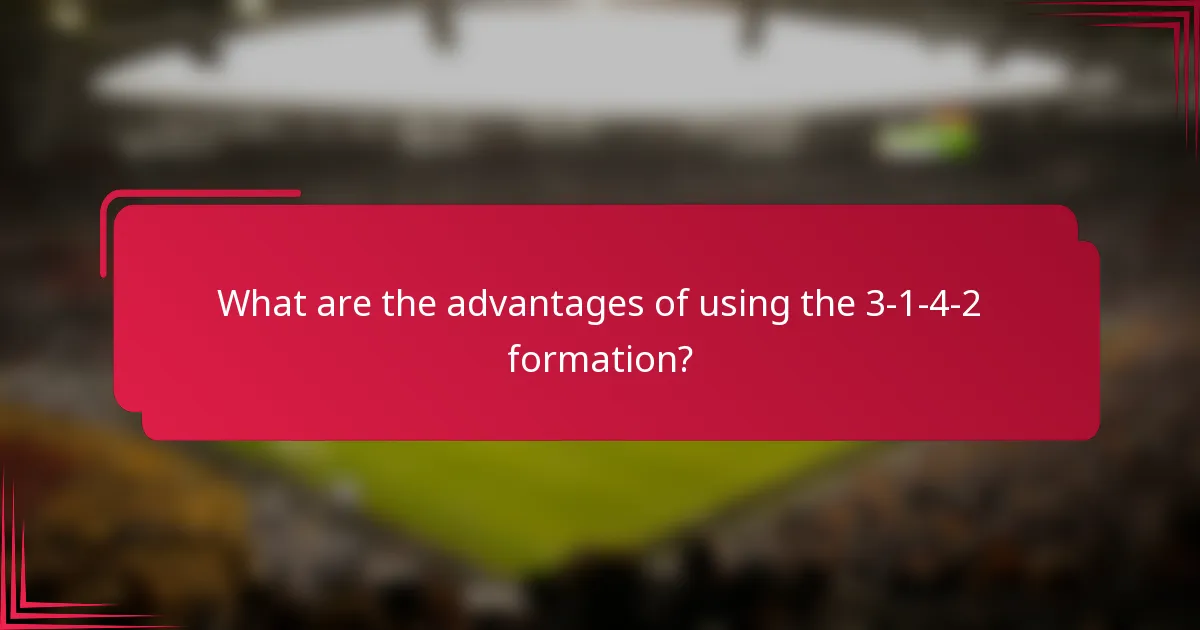 What are the advantages of using the 3-1-4-2 formation?