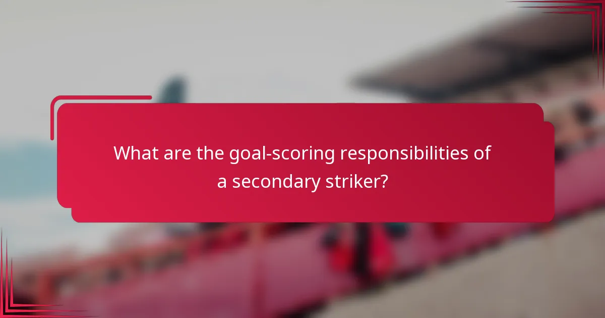 What are the goal-scoring responsibilities of a secondary striker?
