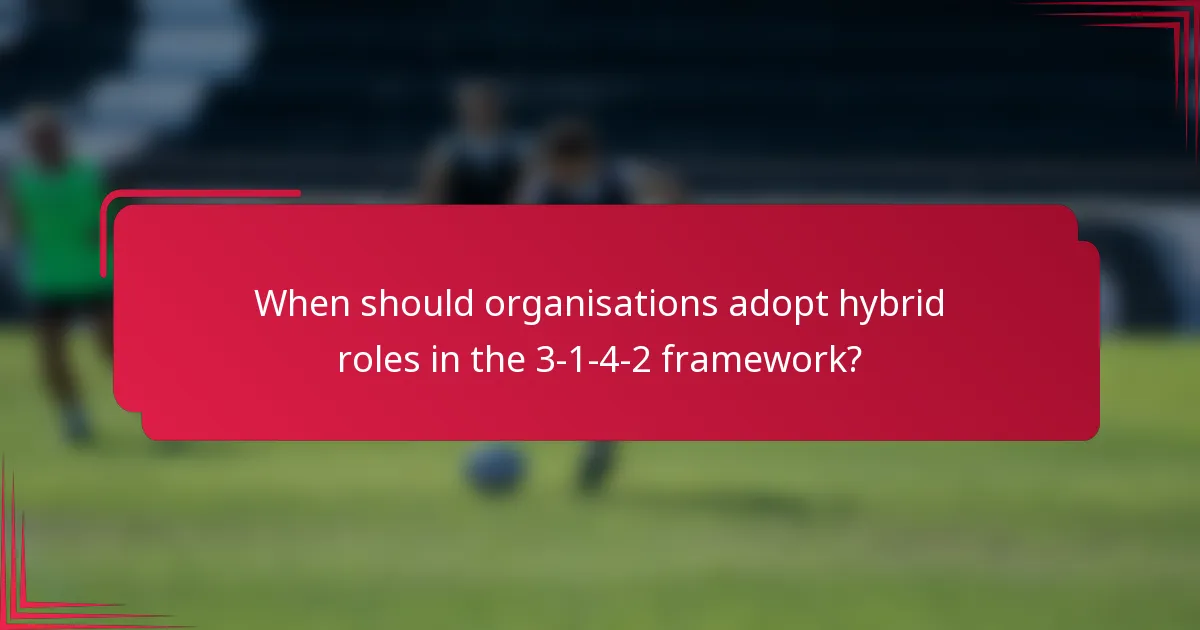 When should organisations adopt hybrid roles in the 3-1-4-2 framework?