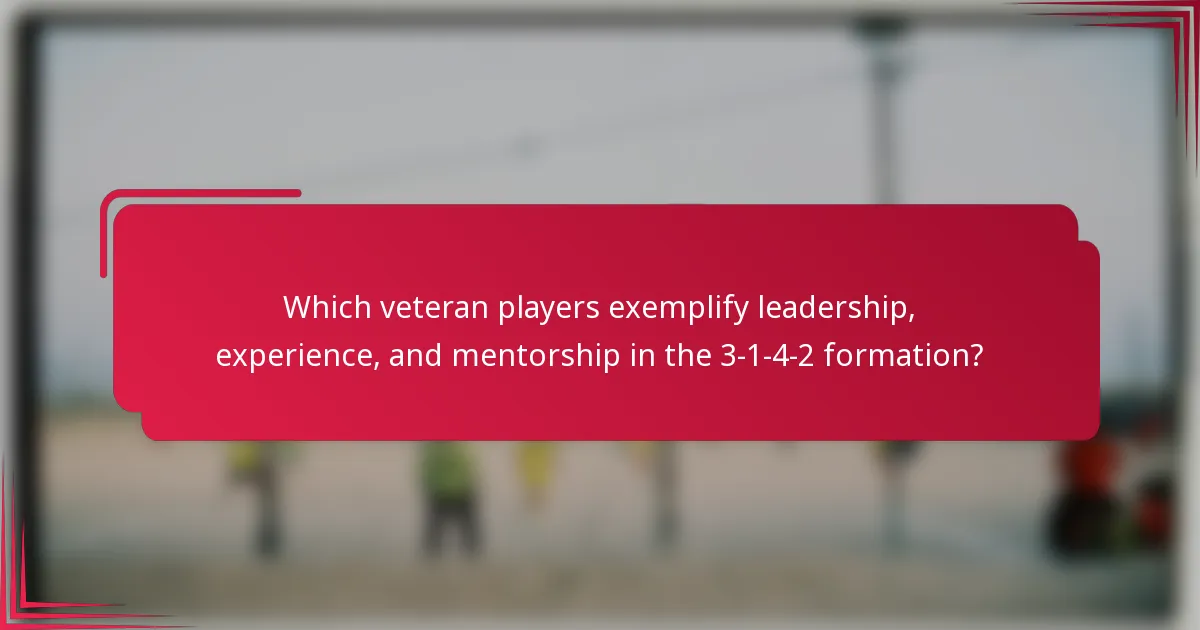 Which veteran players exemplify leadership, experience, and mentorship in the 3-1-4-2 formation?